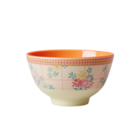 Embroidered Flower Print Small Melamine Bowl Rice DK